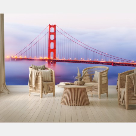 Wall mural Golden Gate bridge in mist • Wallissimo®