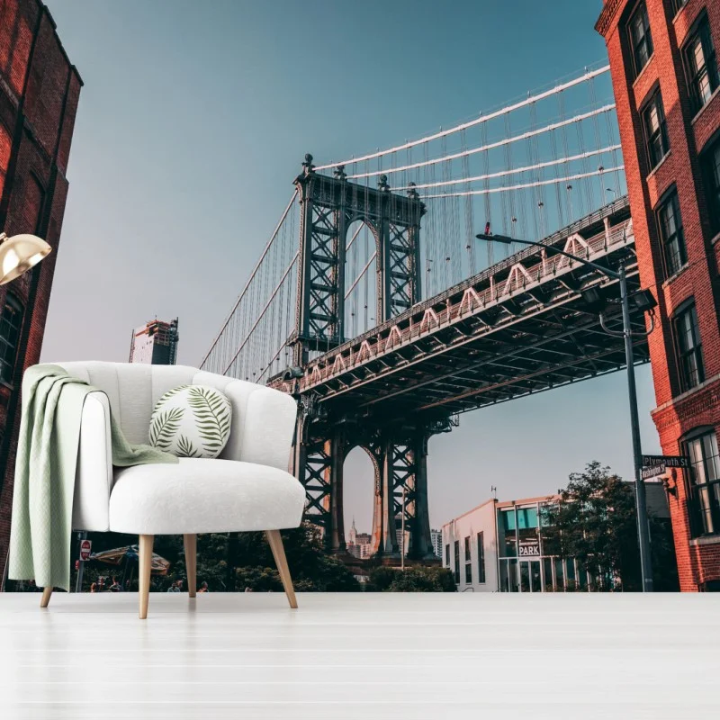 Wall mural Manhattan bridge urban perspective