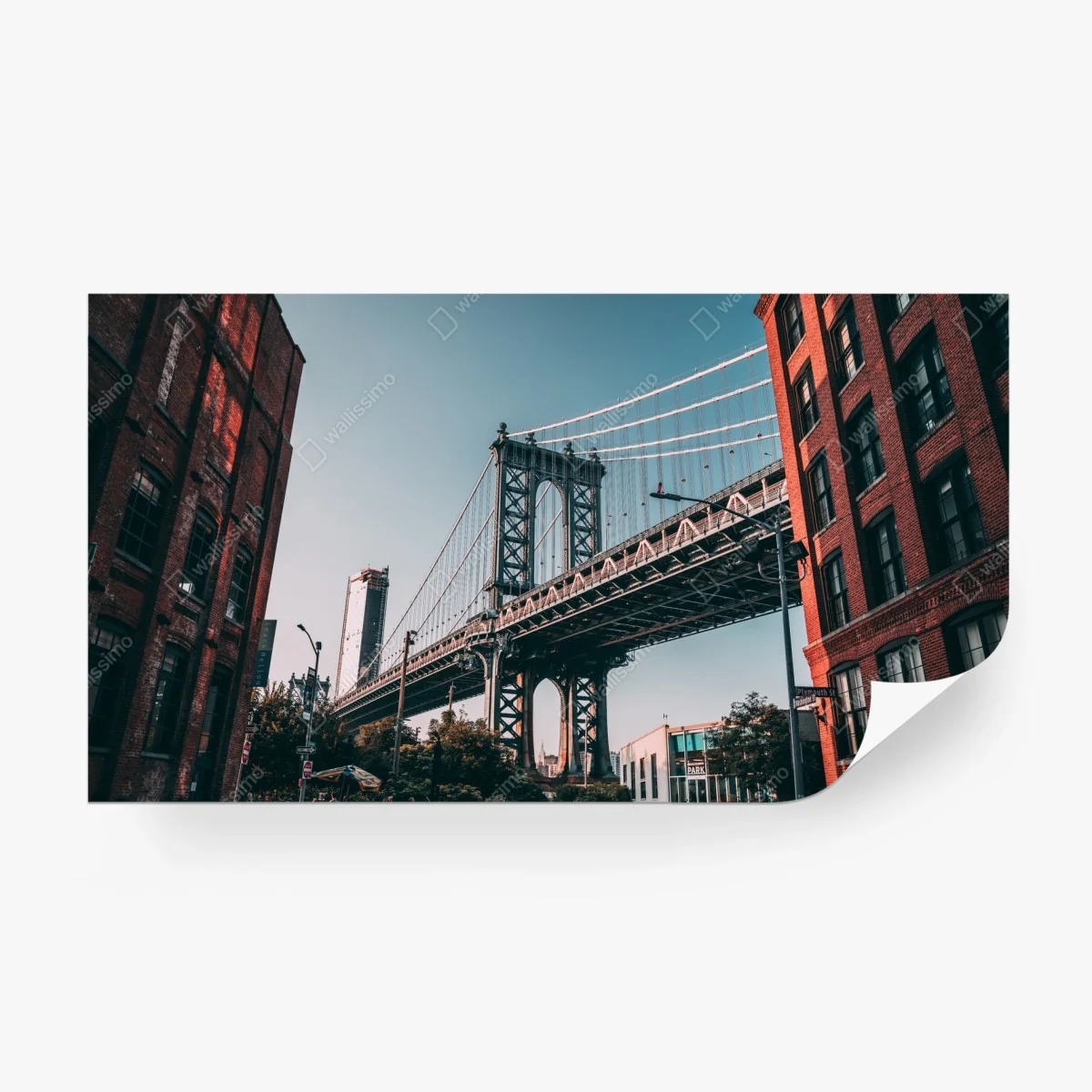Wall mural Manhattan bridge urban perspective • Wallissimo® Wall mural Manhattan bridge urban perspective • Wallissimo®