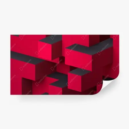 Wall mural bold red geometric blocks • Wallissimo®