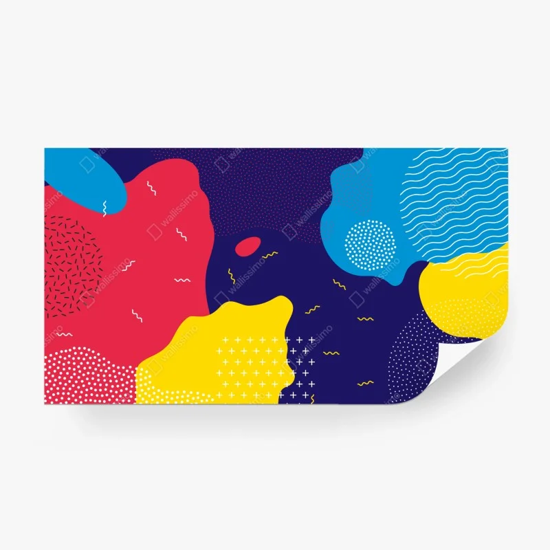 Wall mural vibrant abstract shapes pattern
