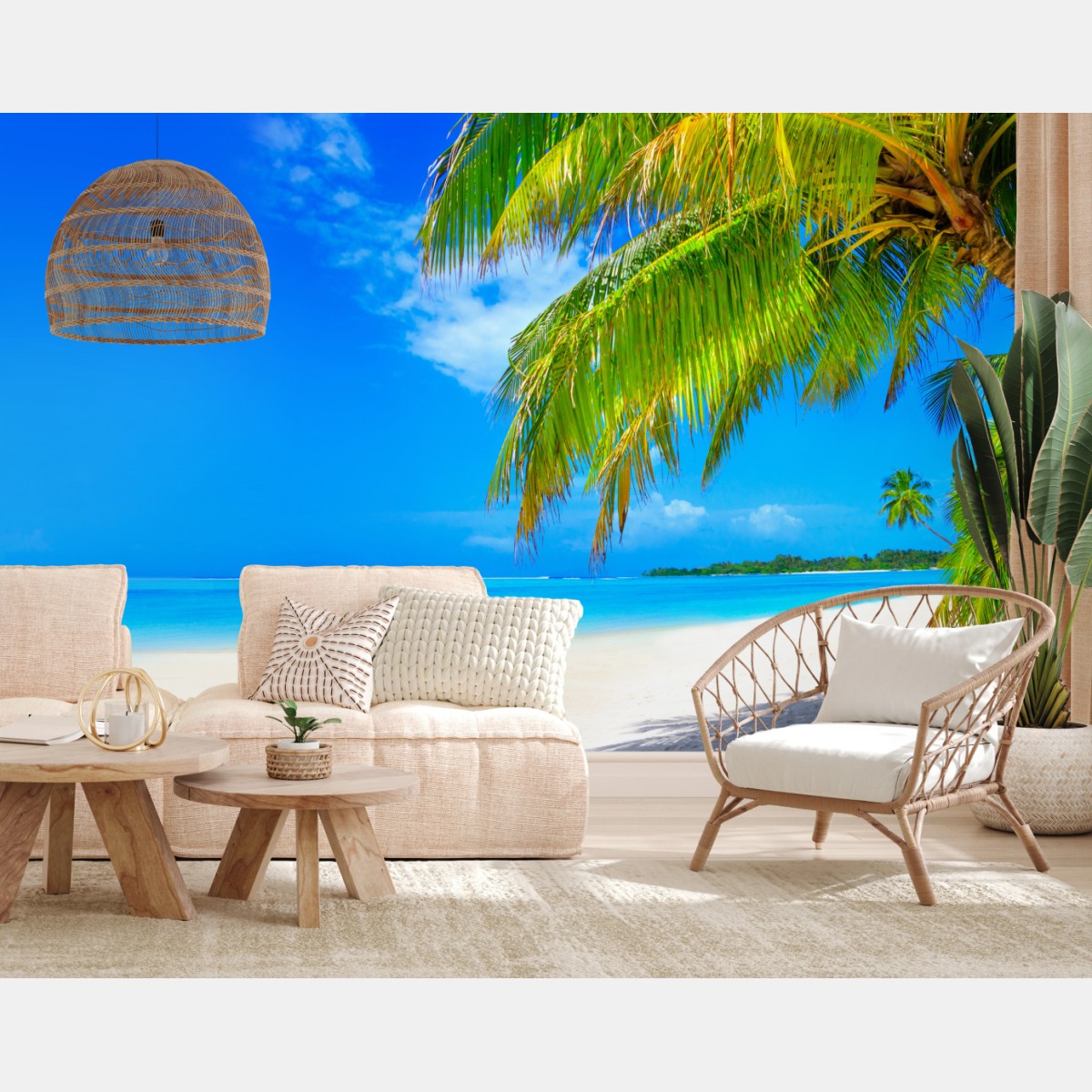 Wall mural tropical turquoise beach paradise • Wallissimo®