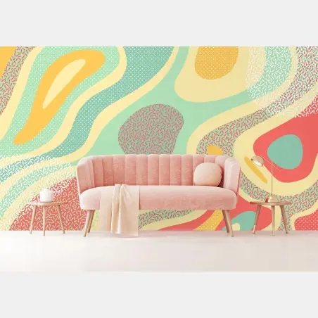 Wall mural pastel organic abstract pattern • Wallissimo®