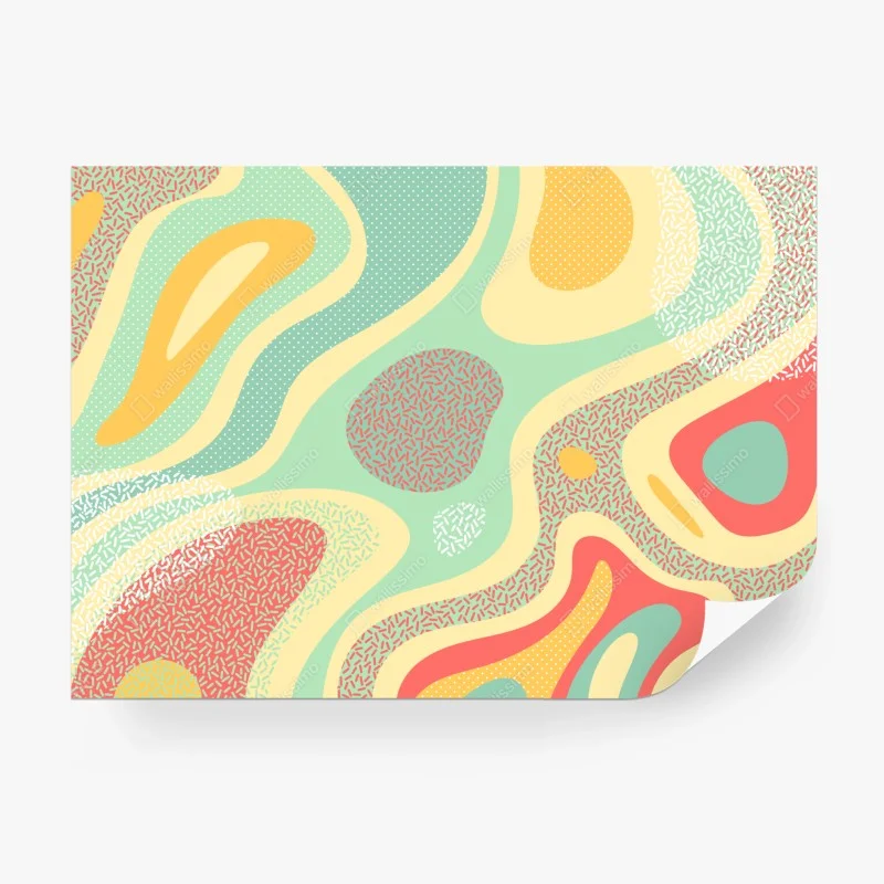Wall mural pastel organic abstract pattern