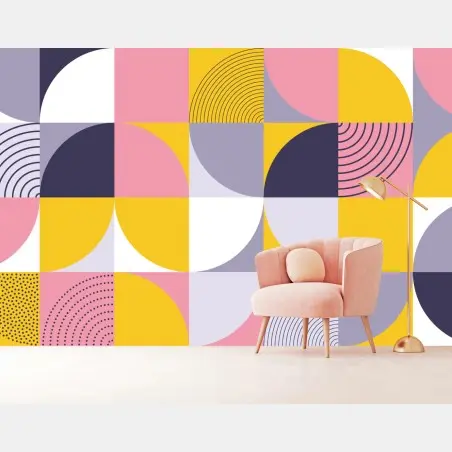 Wall mural playful geometric pastel pattern • Wallissimo®