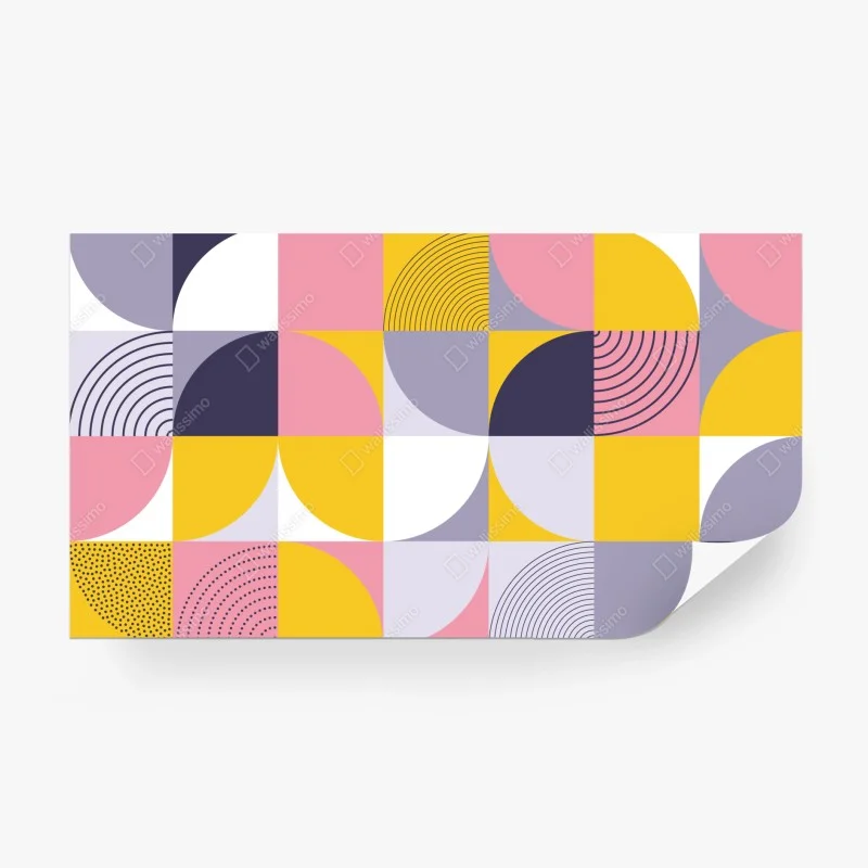 Wall mural playful geometric pastel pattern