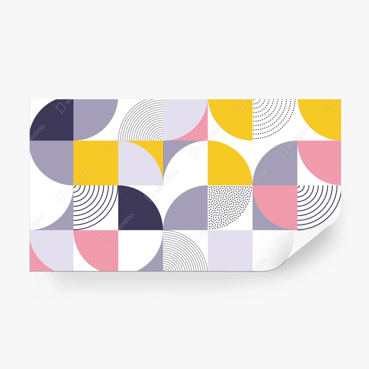 Wall mural pastel geometric pattern with semicircles ⁕ Wallissimo®