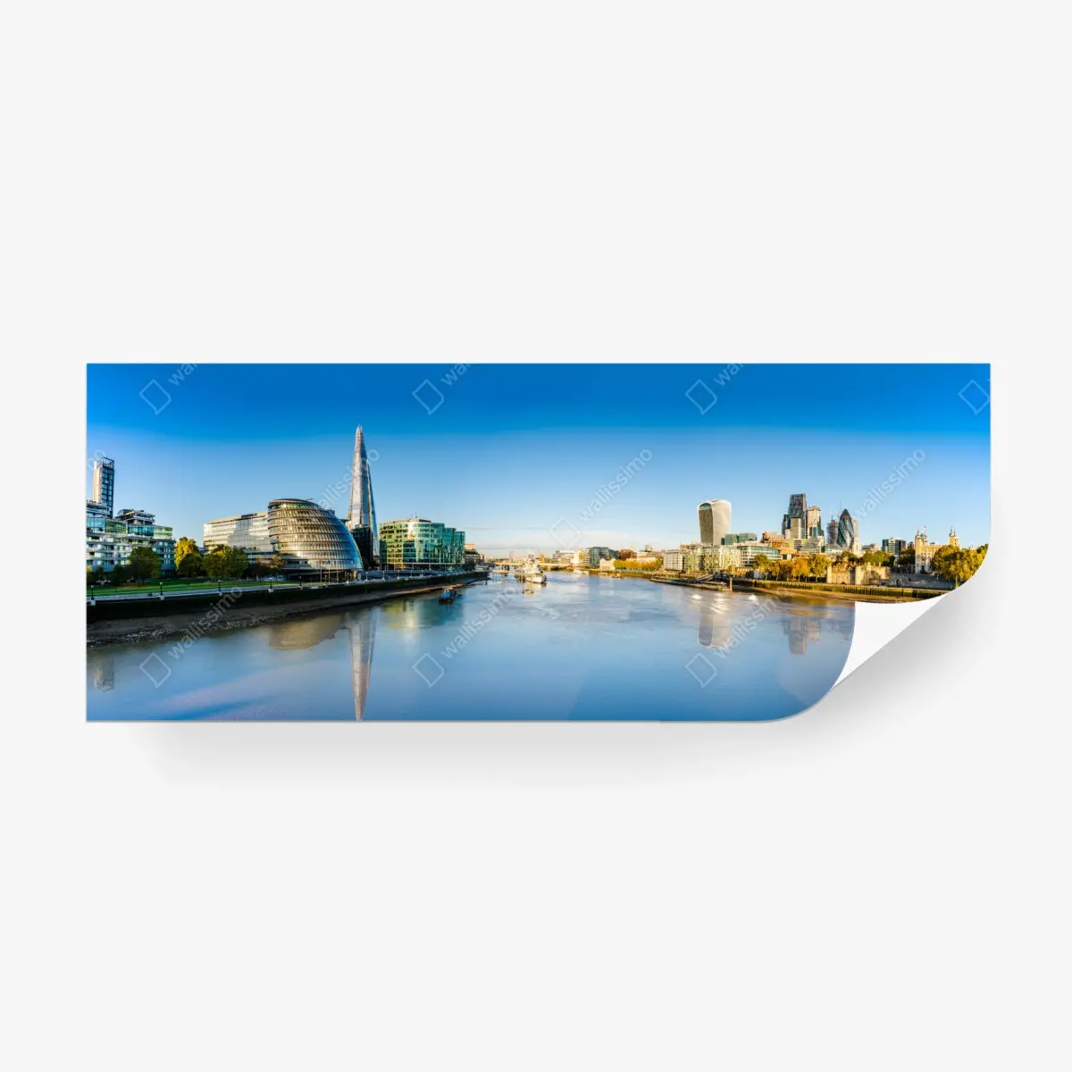 Wall mural London panoramic skyline over the river • Wallissimo®