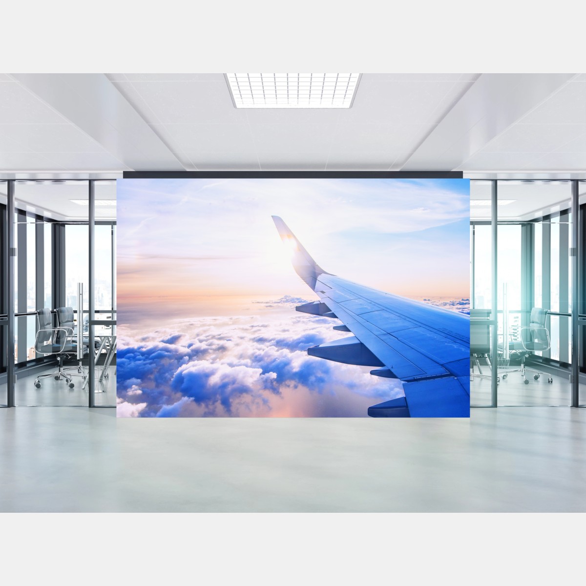 Wall mural above the clouds aerial view • Wallissimo®