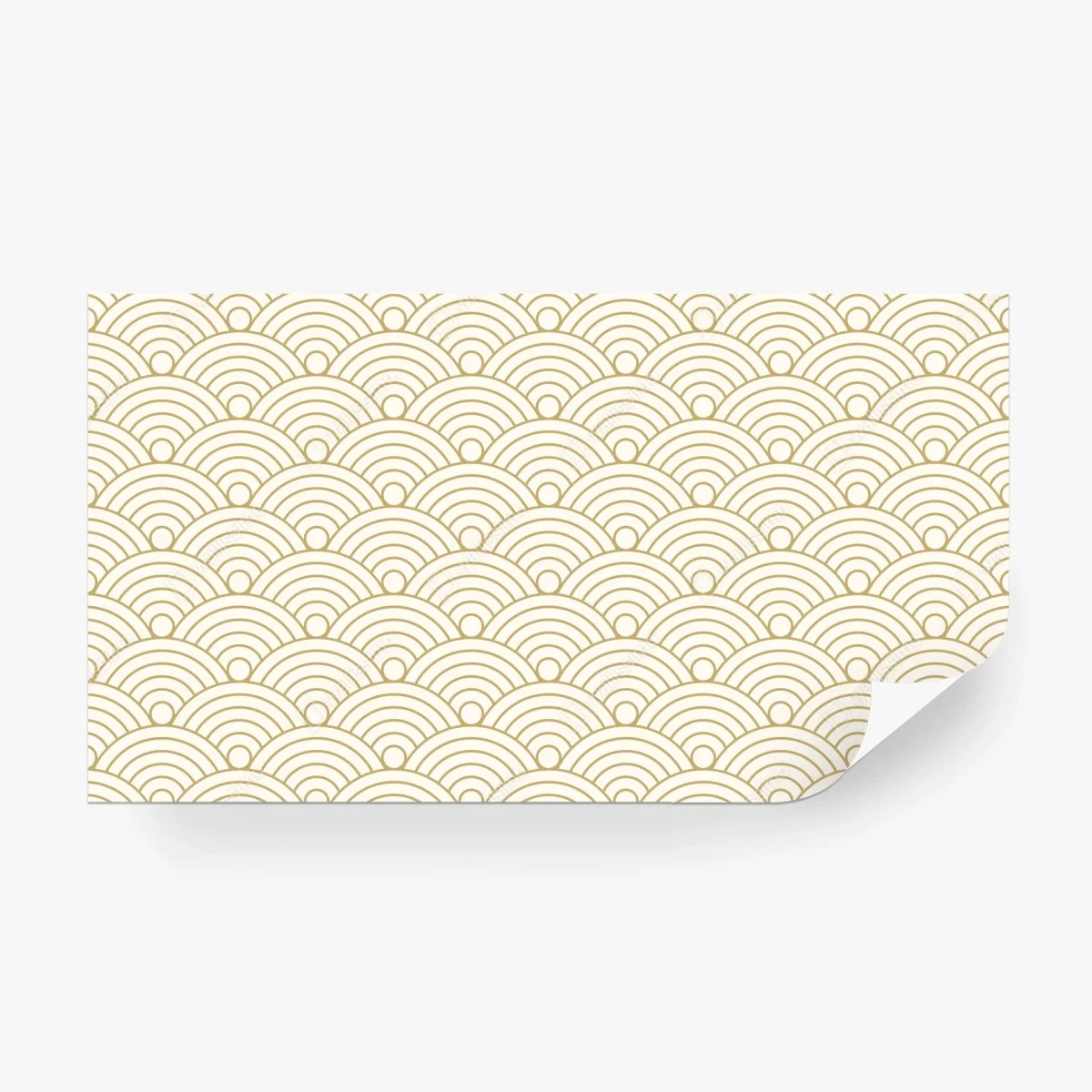 Wall mural gold seigaiha wave pattern ⁕ Wallissimo®