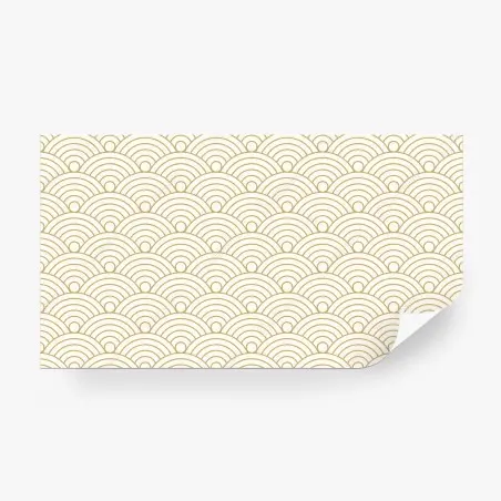 Wall mural gold seigaiha wave pattern • Wallissimo®