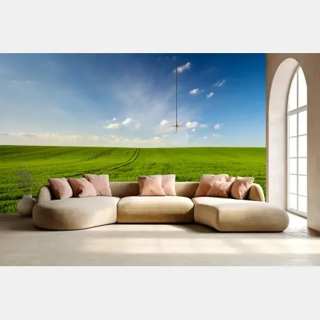 Wall mural spring green meadow panorama • Wallissimo®