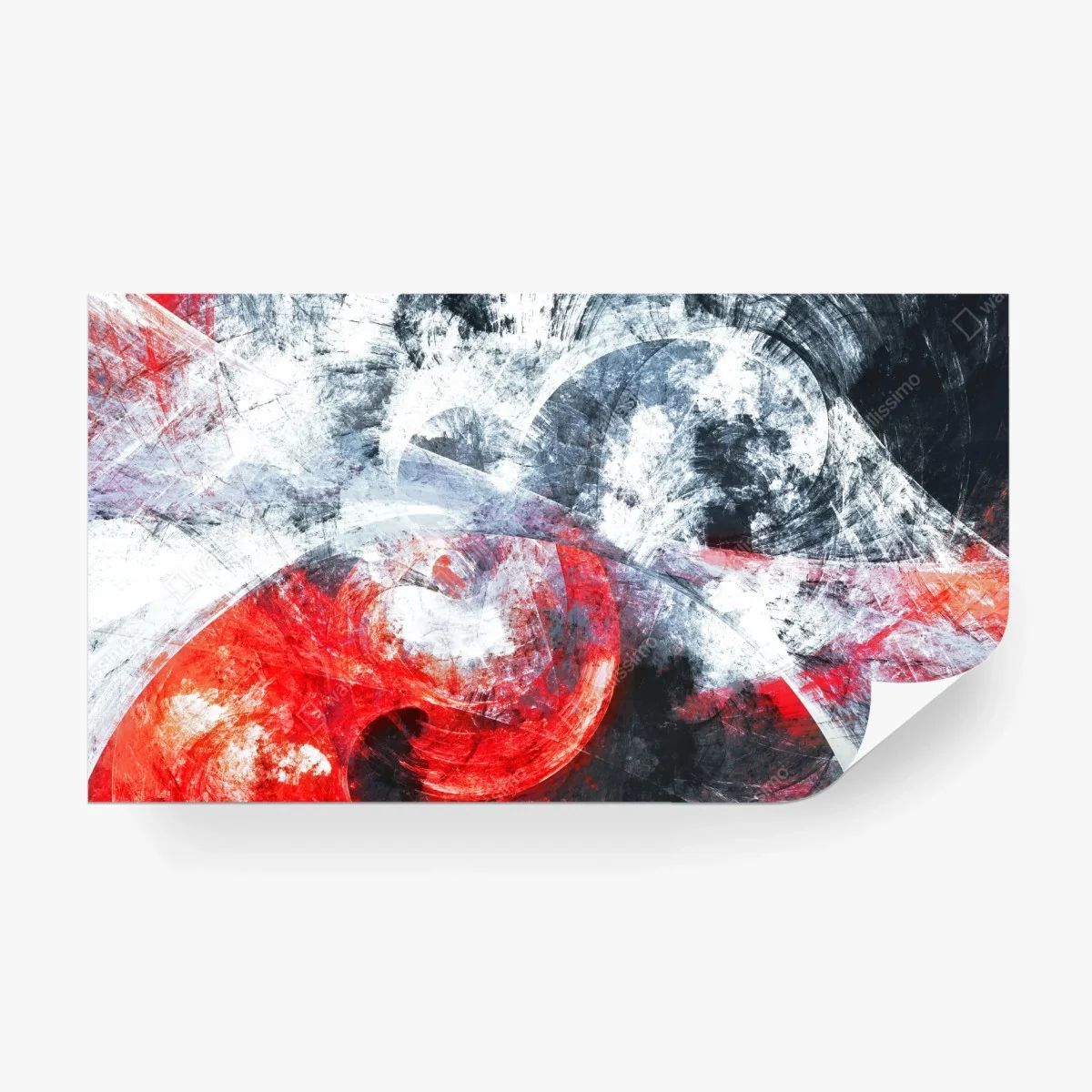 Wall mural dynamic red and white abstract motion • Wallissimo® Wall mural dynamic red and white abstract motion • Wallissimo®