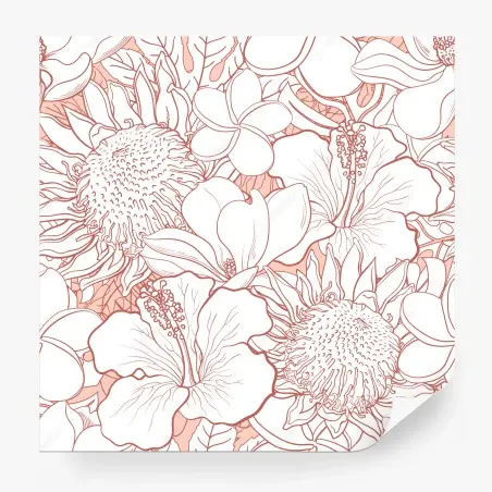 Wall mural delicate coral floral pattern • Wallissimo®