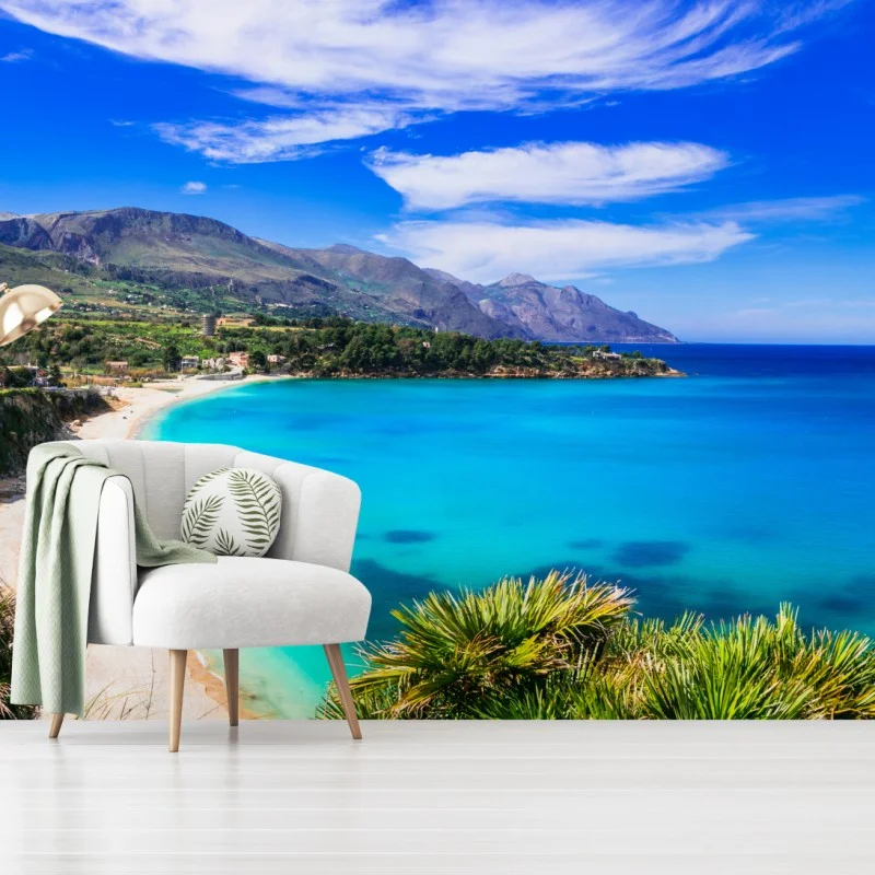 Wall mural turquoise coastal beach landscape