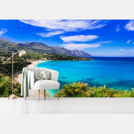 Wall mural turquoise coastal beach landscape • Wallissimo®