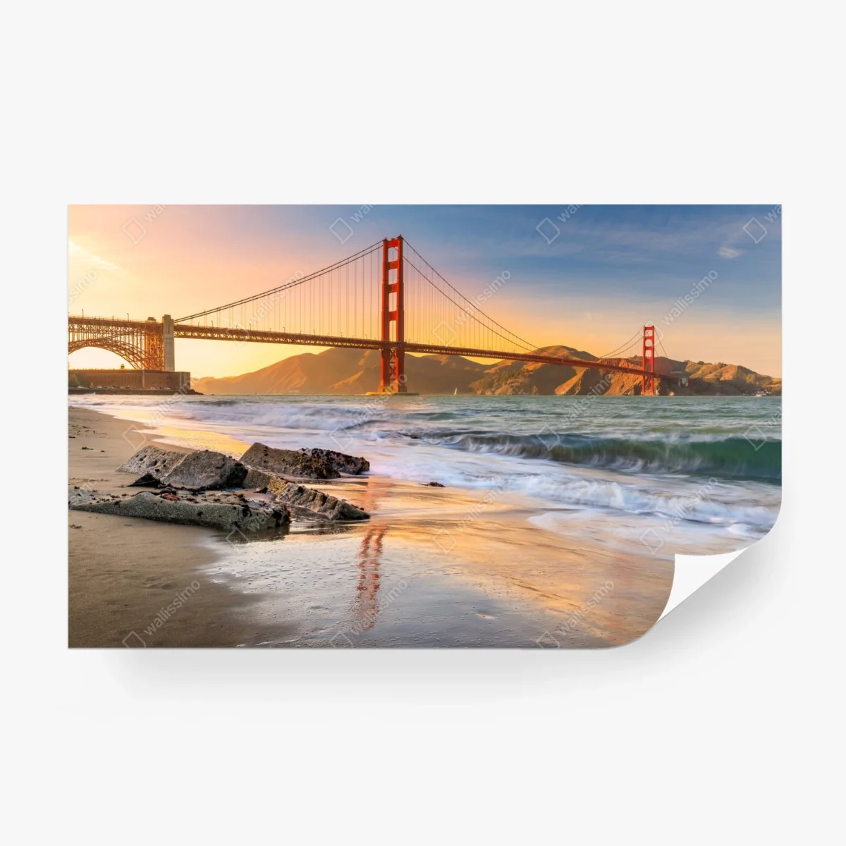 Wall mural sunset at the Golden Gate Bridge • Wallissimo® Wall mural sunset at the Golden Gate Bridge • Wallissimo®
