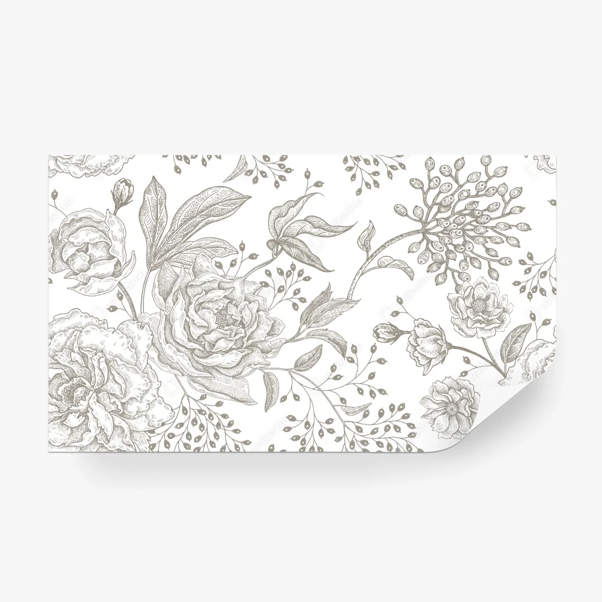 Wall mural delicate vintage botanical floral pattern • Wallissimo®