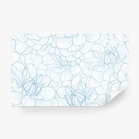 Wall mural delicate blue floral pattern • Wallissimo®