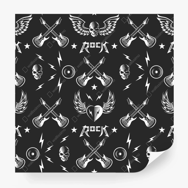 Wall mural rock icons seamless pattern