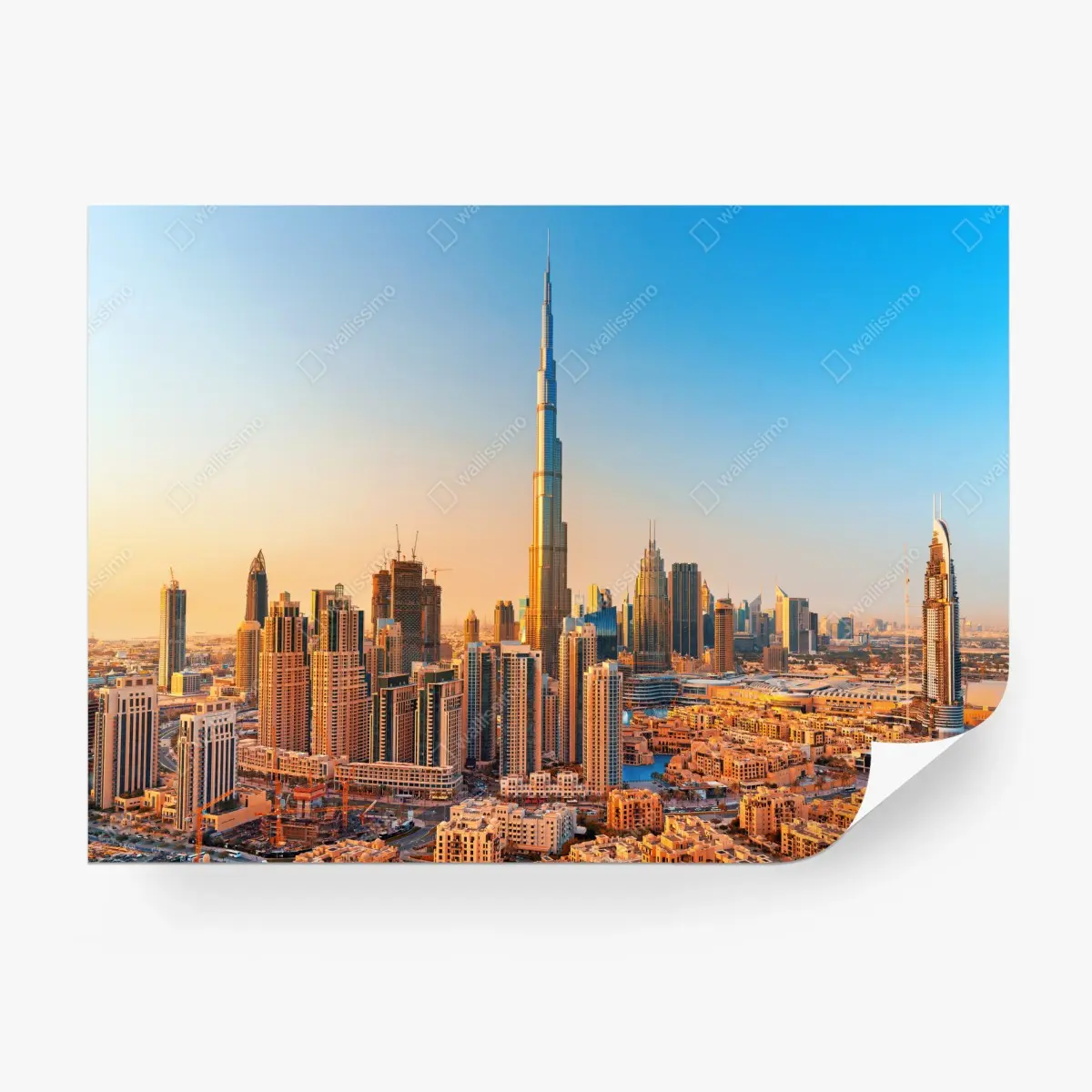 Wall mural Dubai skyline at golden hour • Wallissimo®