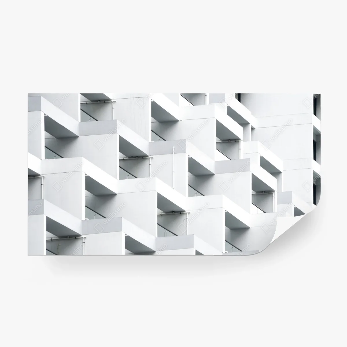 Wall mural white concrete geometric facade ⁕ Wallissimo®