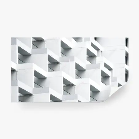 Wall mural white concrete geometric facade • Wallissimo®