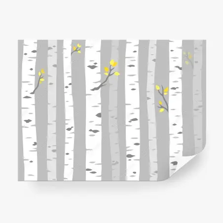 Wall mural scandinavian birch forest pattern • Wallissimo®