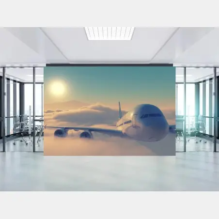 Wall mural majestic airliner above the clouds • Wallissimo®