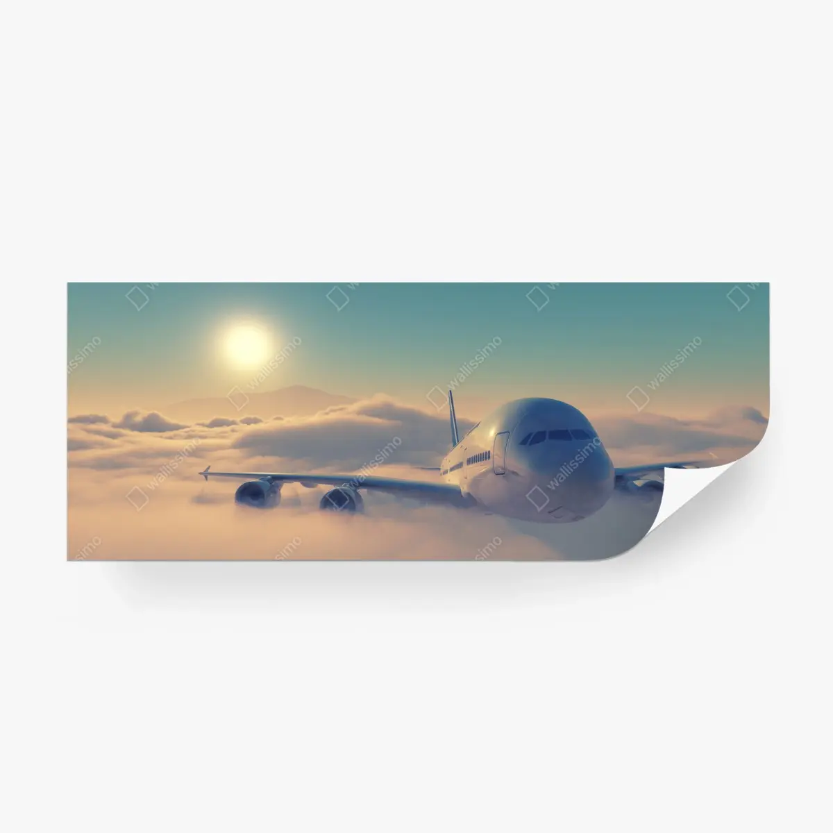 Wall mural majestic airliner above the clouds • Wallissimo®