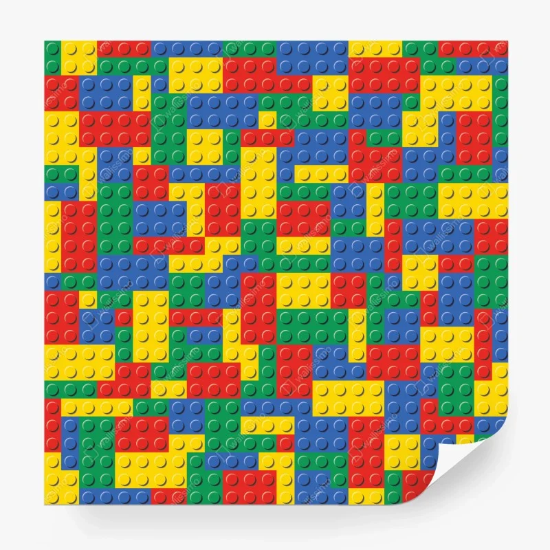 Wall mural colorful building block pattern