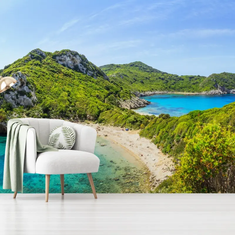 Wall mural turquoise island cove beach landscape