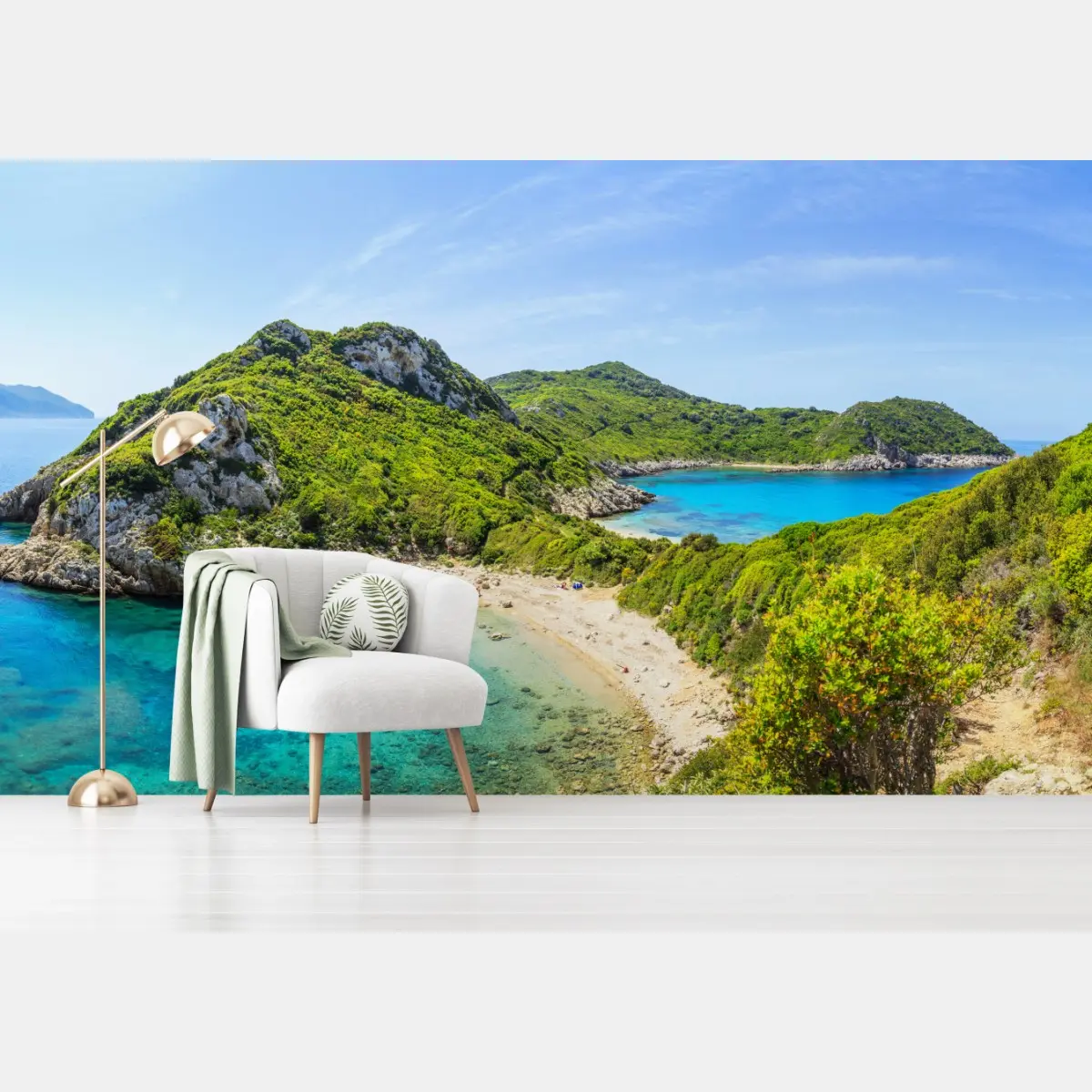 Wall mural turquoise island cove beach landscape • Wallissimo®