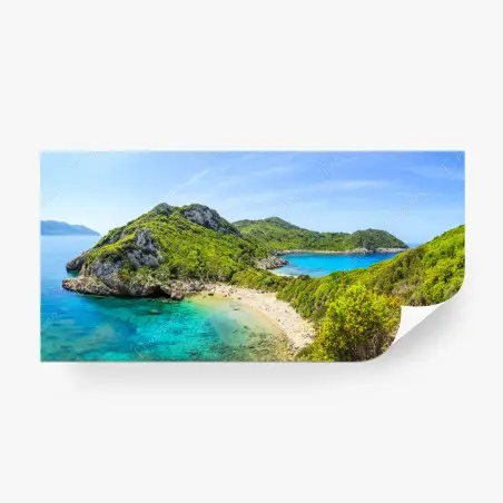 Wall mural turquoise island cove beach landscape • Wallissimo®