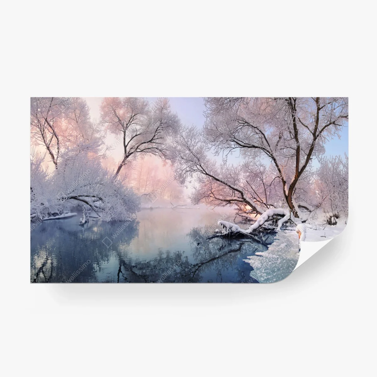 Wall mural serene winter river landscape • Wallissimo® Wall mural serene winter river landscape • Wallissimo®