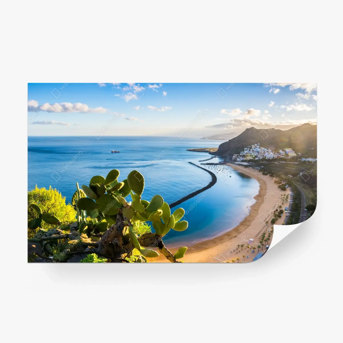 Wall mural sunlit Las Teresitas beach panorama ⁕ Wallissimo® Wall mural sunlit Las Teresitas beach panorama ⁕ Wallissimo®