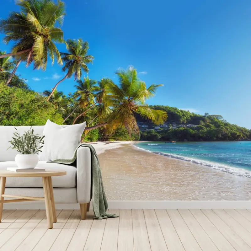 Wall mural tropical palm beach paradise