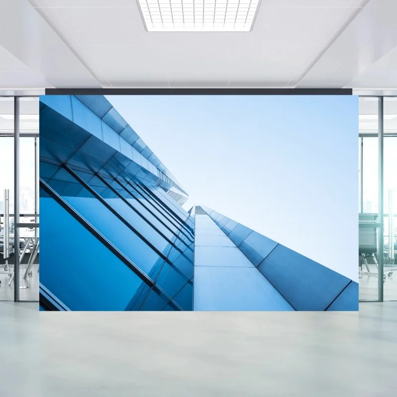 Wall mural modern blue glass facade