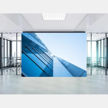 Wall mural modern blue glass facade • Wallissimo®