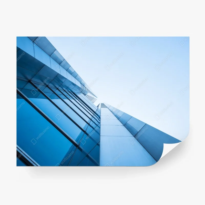 Wall mural modern blue glass facade