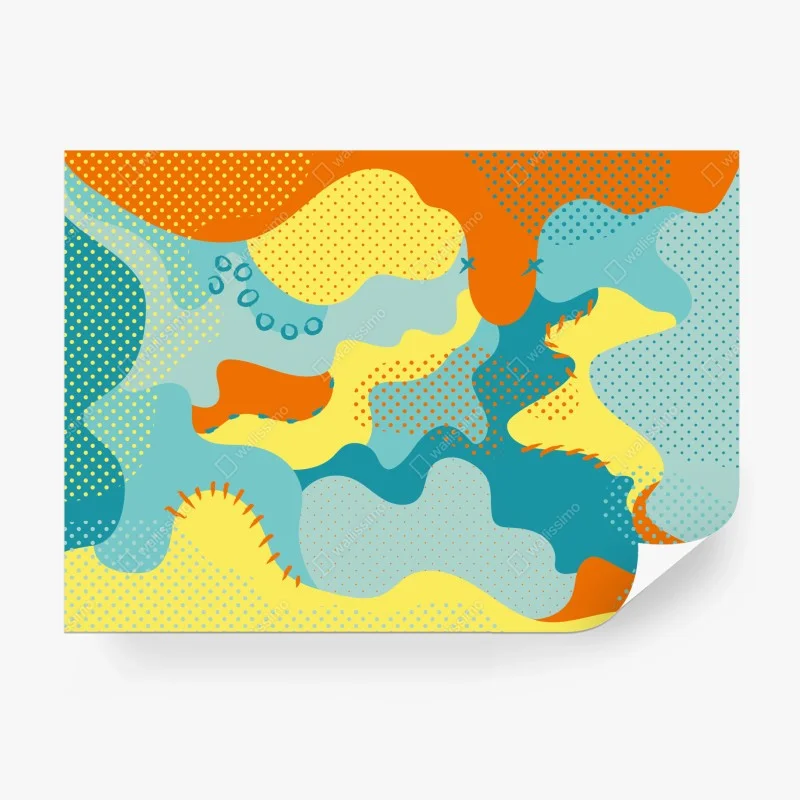 Wall mural vibrant abstract pop-art composition