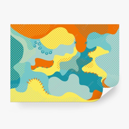 Wall mural vibrant abstract pop-art composition • Wallissimo®