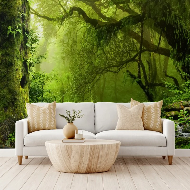 Wall mural enchanted green forest stream ⁕ Wallissimo® Wall mural enchanted green forest stream ⁕ Wallissimo®