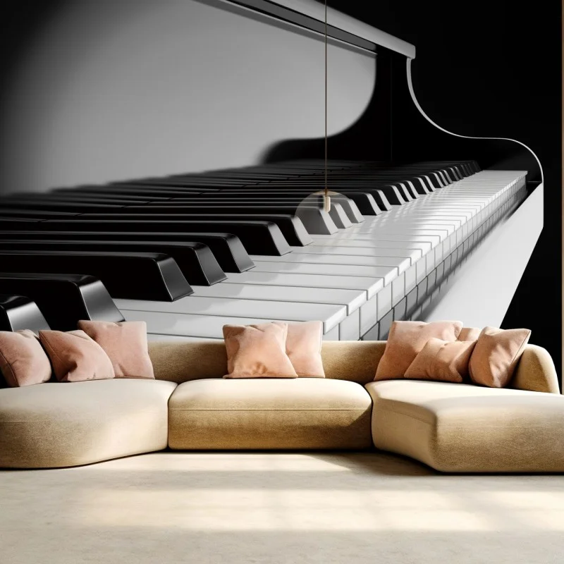 Wall mural elegant monochrome piano keys