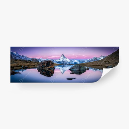 Wall mural serene alpine reflection at dusk • Wallissimo®