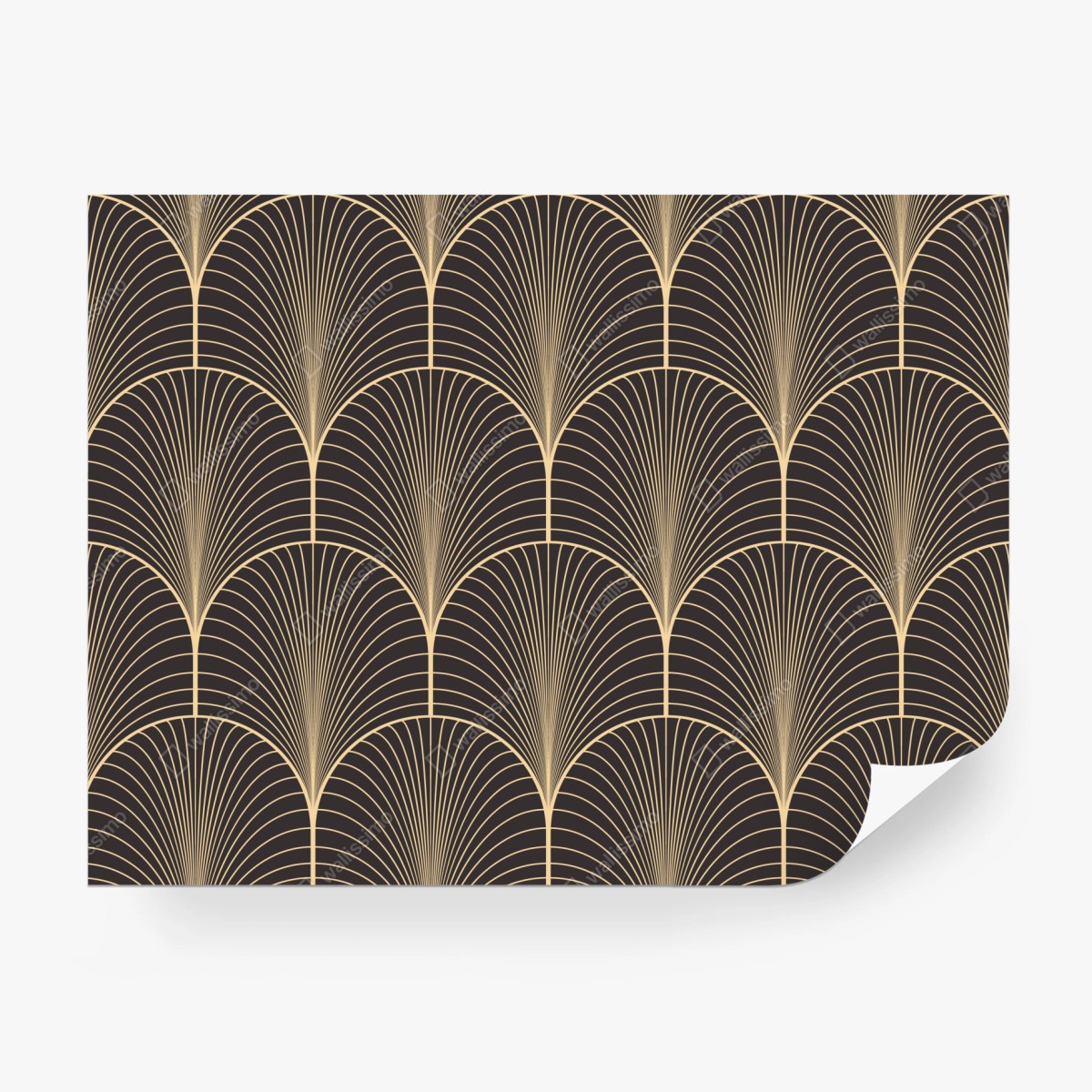 Wall mural art deco gold fan pattern • Wallissimo®