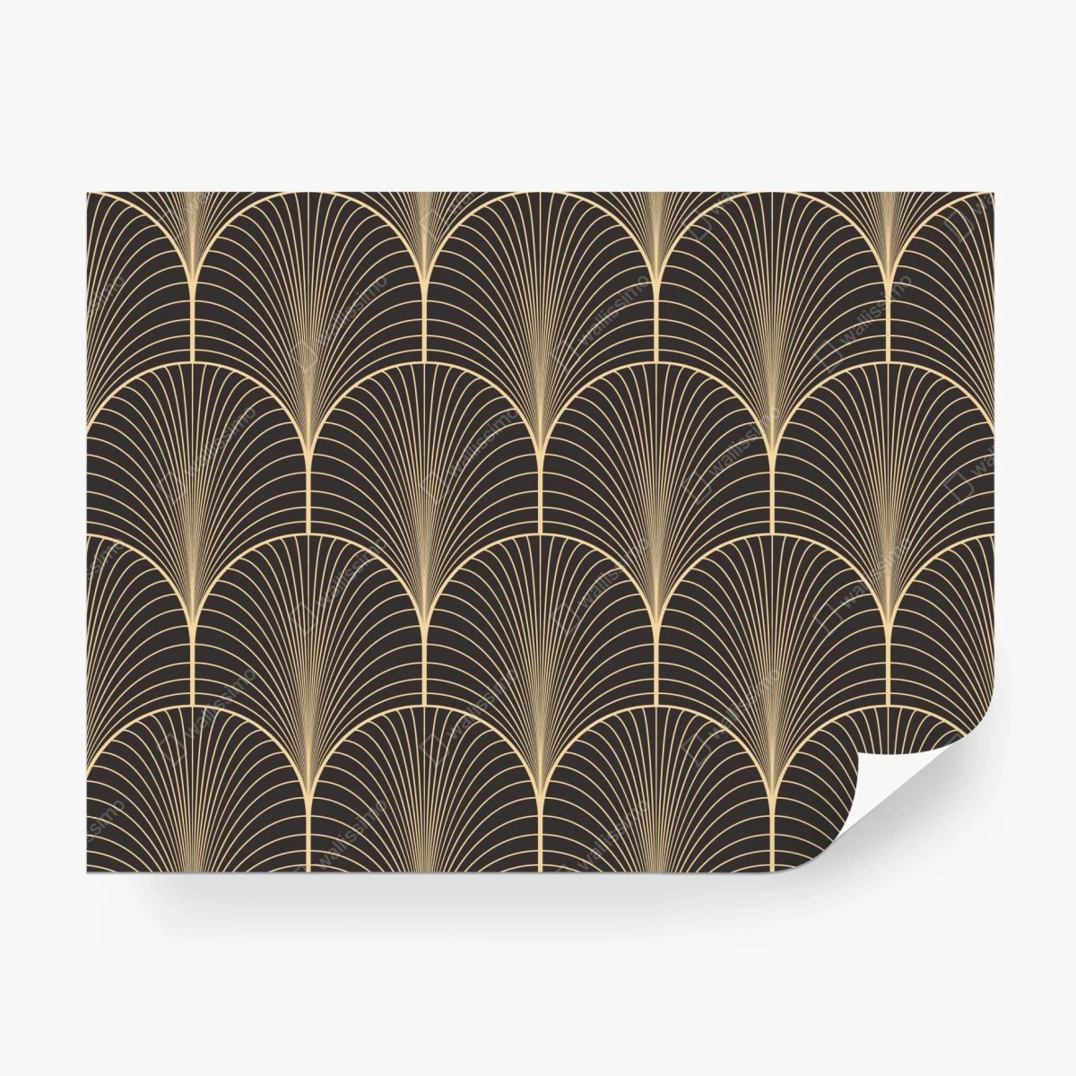 Wall mural art deco gold fan pattern ⁕ Wallissimo® Wall mural art deco gold fan pattern ⁕ Wallissimo®