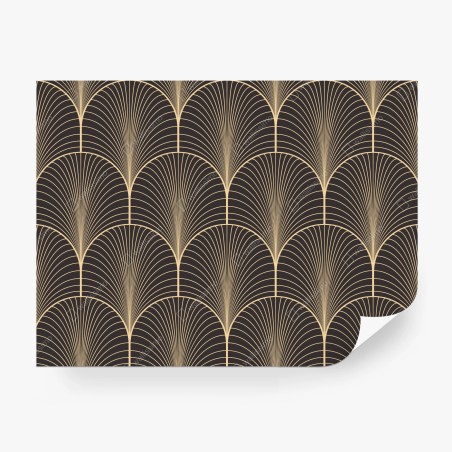 Wall mural art deco gold fan pattern • Wallissimo®