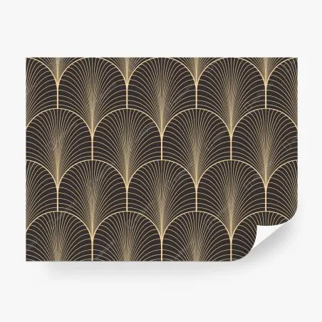 Wall mural art deco gold fan pattern • Wallissimo®