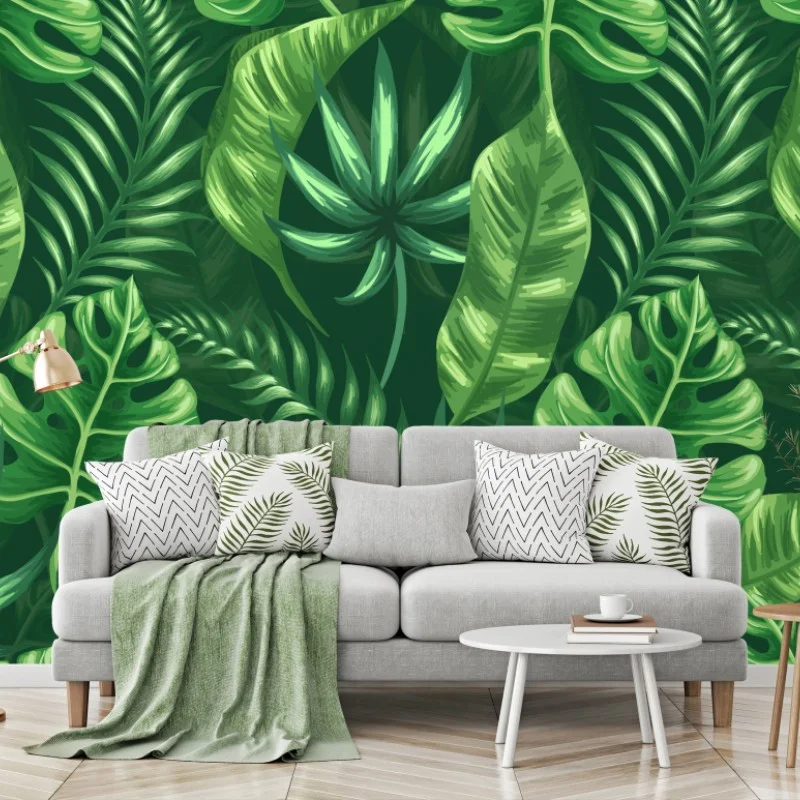 Wall mural tropical monstera leaf pattern